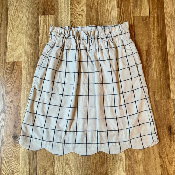 Lauren James Cream Plaid Mini Skirt size small - Picture 2 of 3